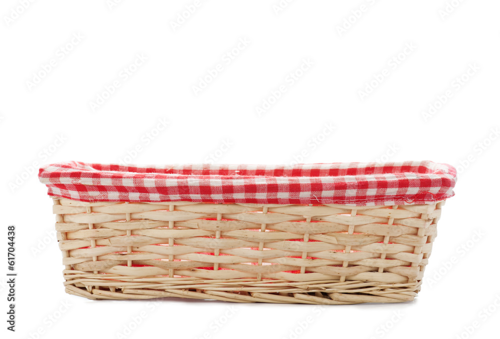 Cane bread basket isolated