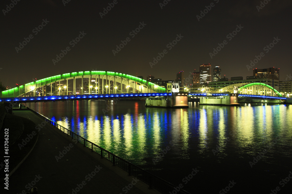 Night View of Kachidoki Bridge