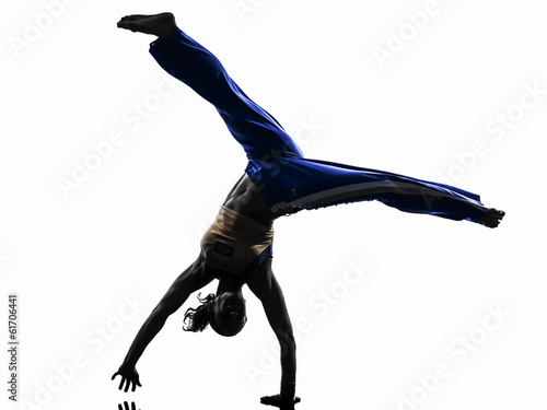 Foto woman capoeira dancer dancing silhouette