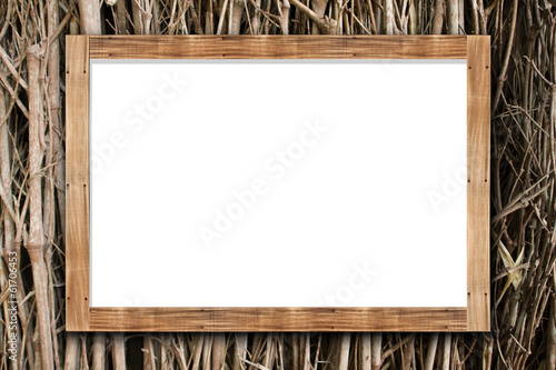 wooden frame on stick