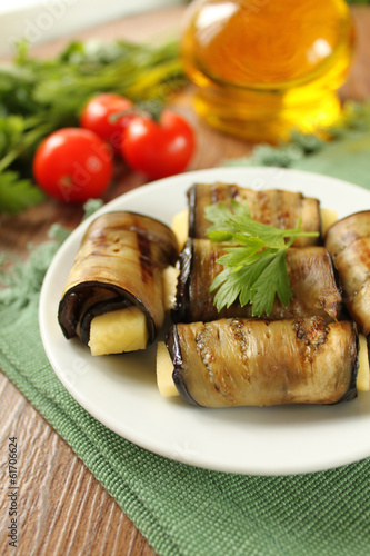 eggplant rolls with cheese