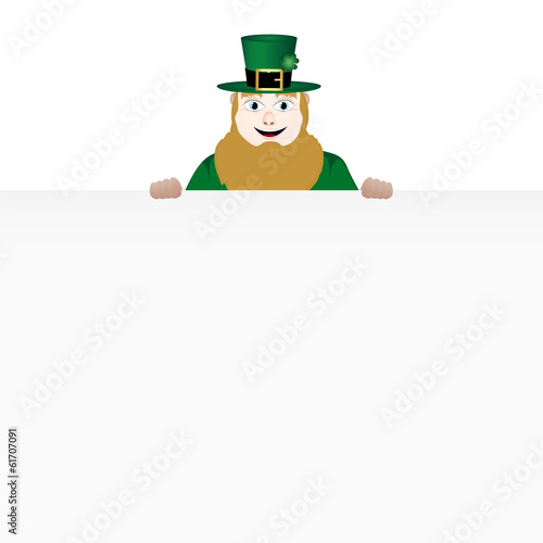 leprechaun with banner
