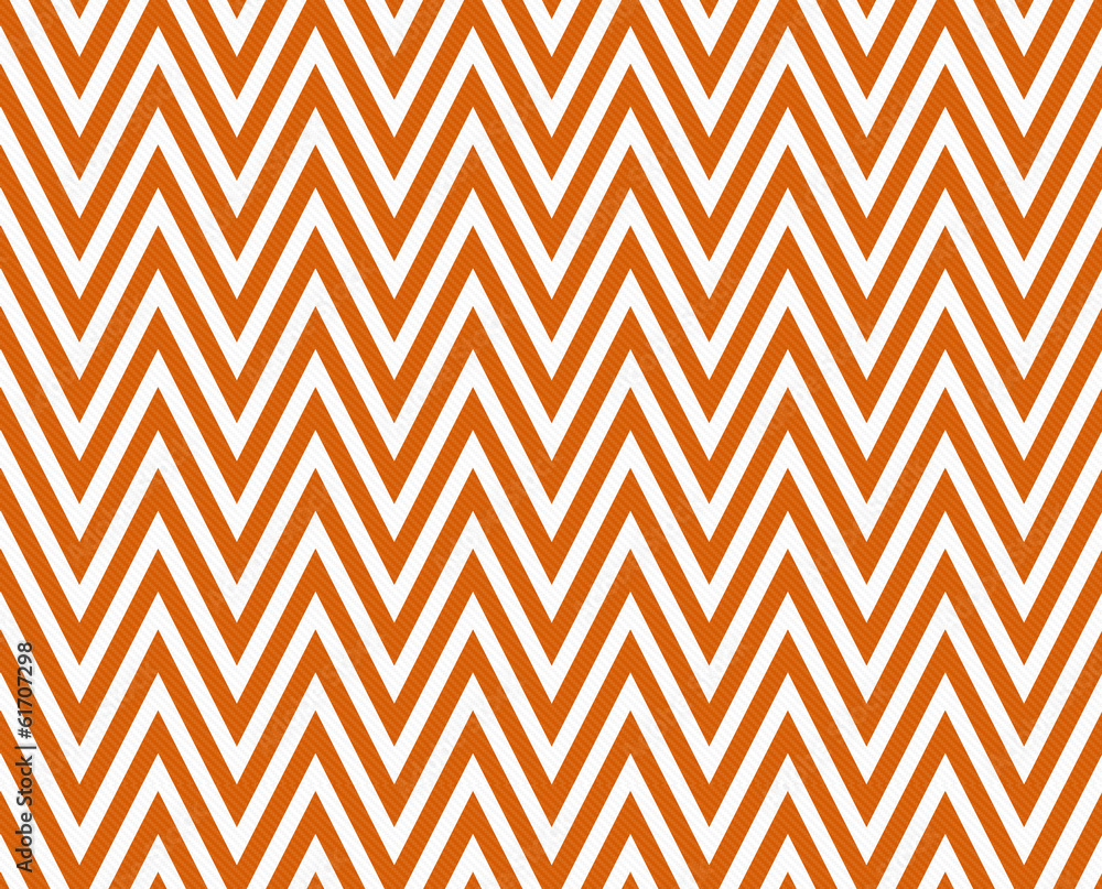 Thin Bright Orange and White Horizontal Chevron Striped Textured