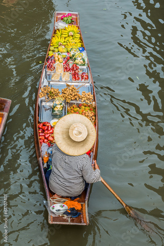 Photography fruit boat Amphawa bangkok floating market thailand