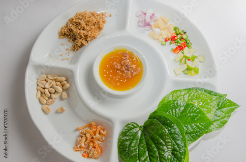 Miang kham, traditional snack from Thailand and Laos