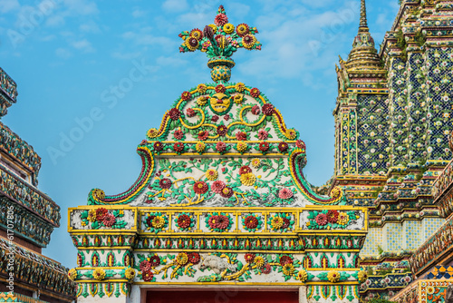Canvas Print architecture detail Wat Pho temple bangkok thailand