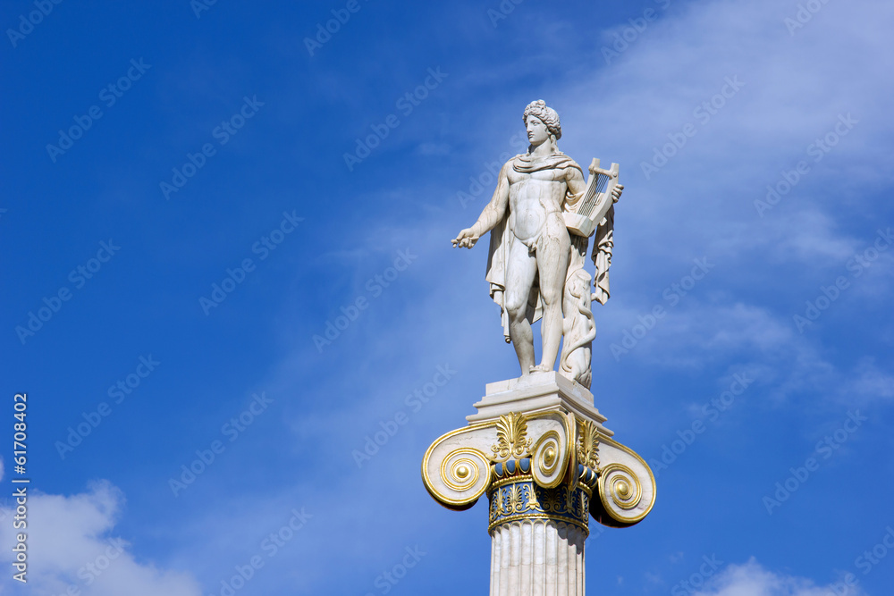ancient greek statue on a column ancient greek statue on a column