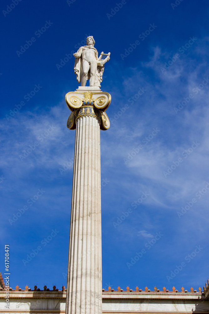 ancient greek statue on a column