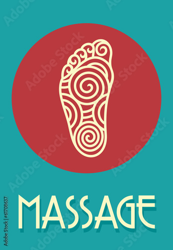Foot massage retro poster