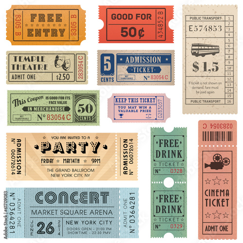 Grunge Vector Tickets Collection 2