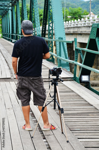 Photographer on Bridge over Pai River