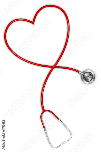 vector illustration of heart shaped stethoscope