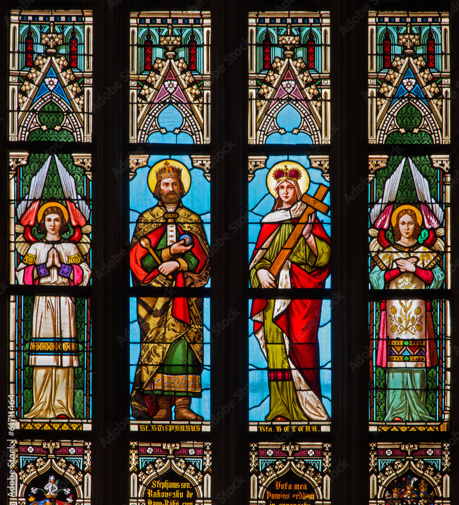 Bratislava - St. Stephen and st. Helen - window of cathedral