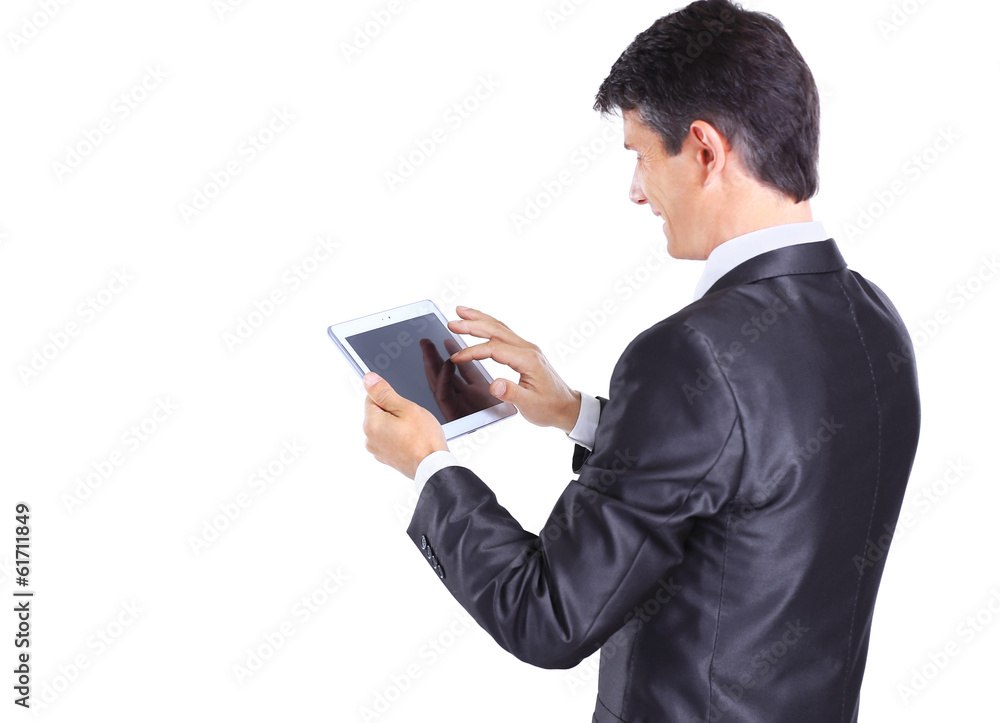 Businessman using a tablet computer