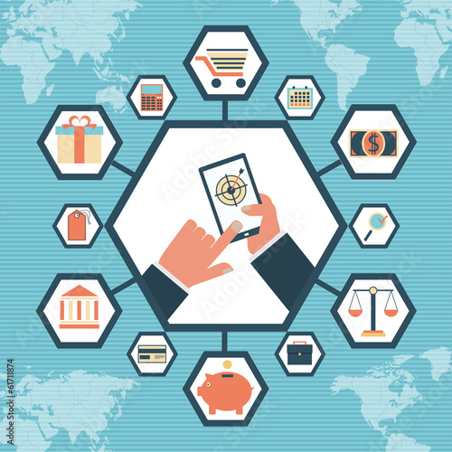 Management of money - vector illustration.