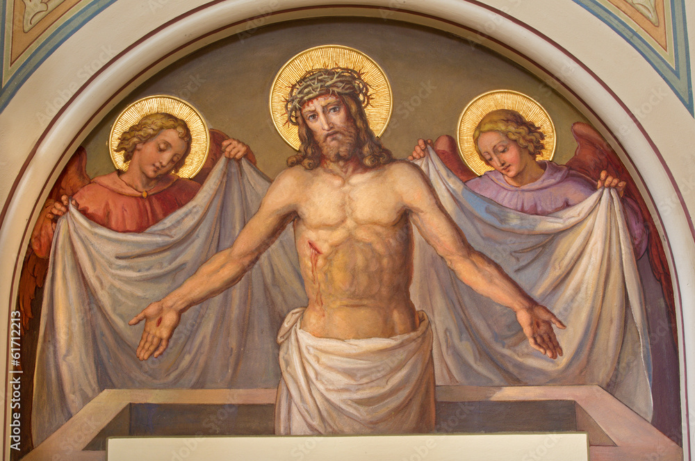 Fototapeta premium Wiedeń - fresk Chrystusa Zmartwychwstałego w kościele karmelitów