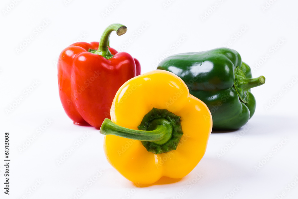Colour peppers on white background Colour peppers on white background