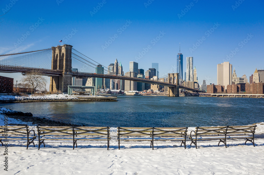 Fototapeta premium Most Brookliński w Nowym Jorku na Manhattanie
