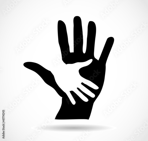Two hands black and white vector