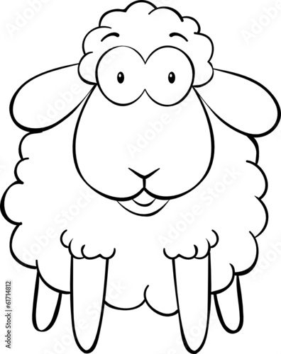 Ausmalbild erschrockenes Schaf