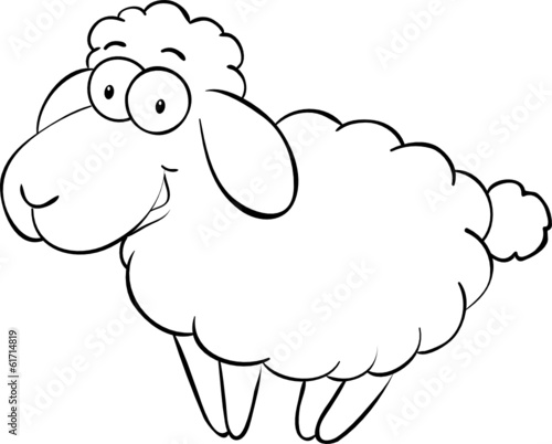 Ausmalbild lachendes Schaf