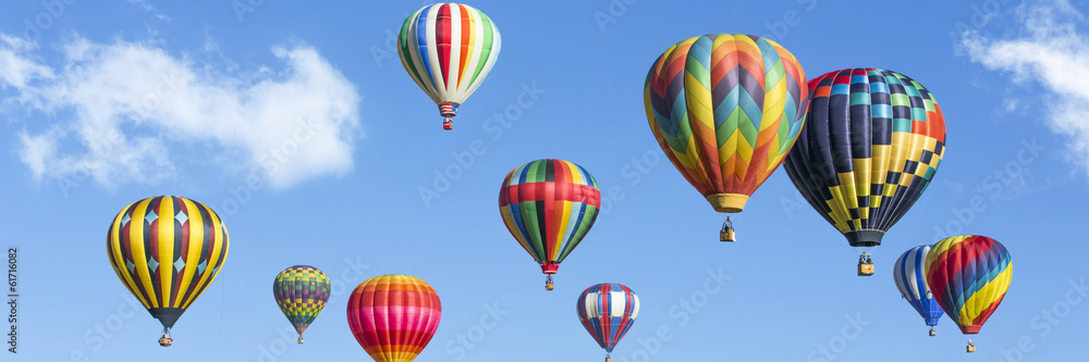 Naklejka premium Colorful hot air balloons