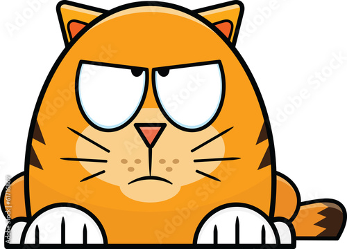 Grumpy Looking Orange Cartoon Cat
