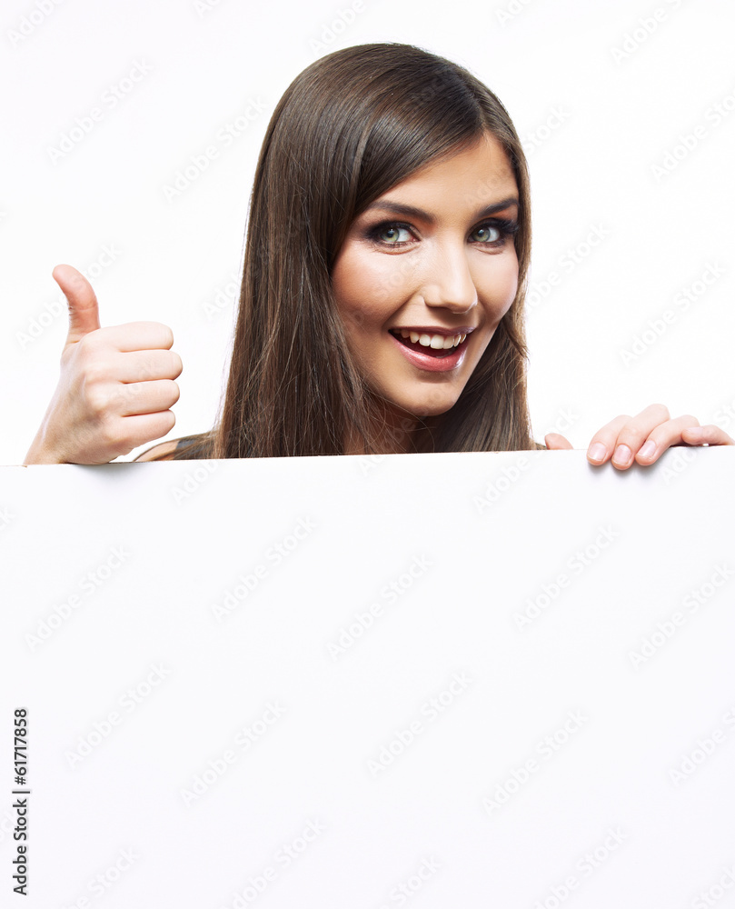 Close up business woman portrait. White background female portr Close up business woman portrait. White background female portr