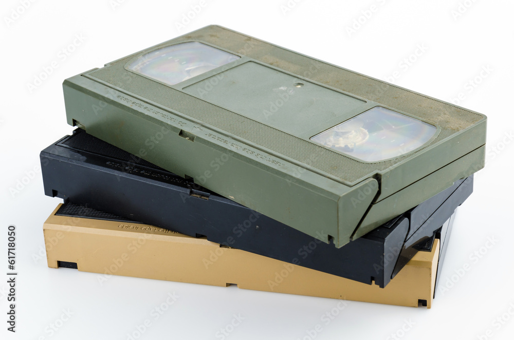 Old video tape isolated on white background Old video tape isolated on white background