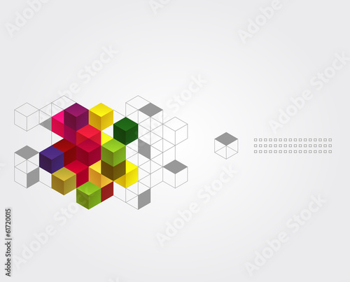 Vector abstract background with color cubes