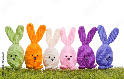 handmade easter bunny with green gras