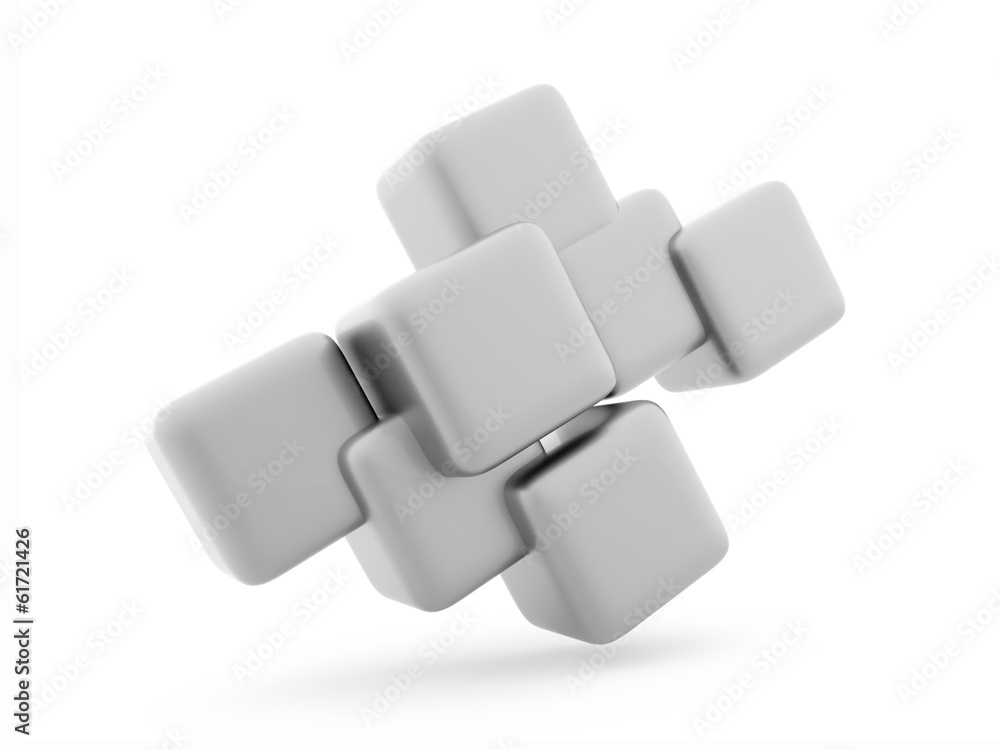Abstract silver cubes background rendered Abstract silver cubes background rendered