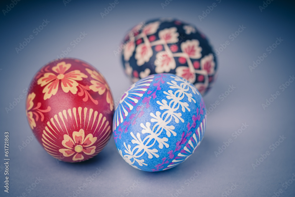 Easter eggs on blue Easter eggs on blue