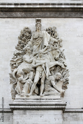 Sculpture on the Arch of Triumph, Paris photo