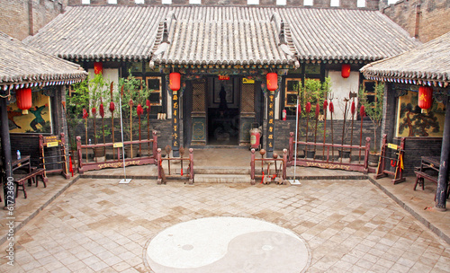 Ornamental courtyard of a historical house in Pingyao, China