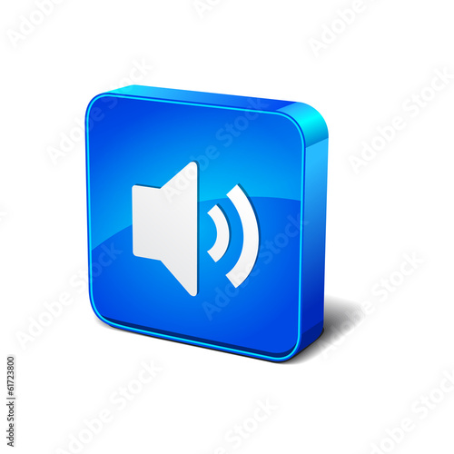 Volume Control 3d Blue Rounded Corner vector Icon Button