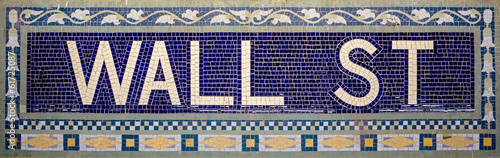 Wall street subway sign tile pattern