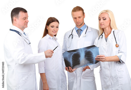 Medical workers isolated on...