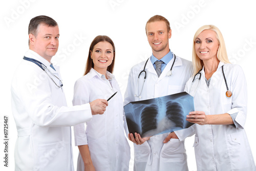 Medical workers isolated on...