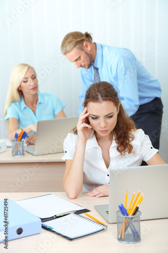 Office staff is during work...