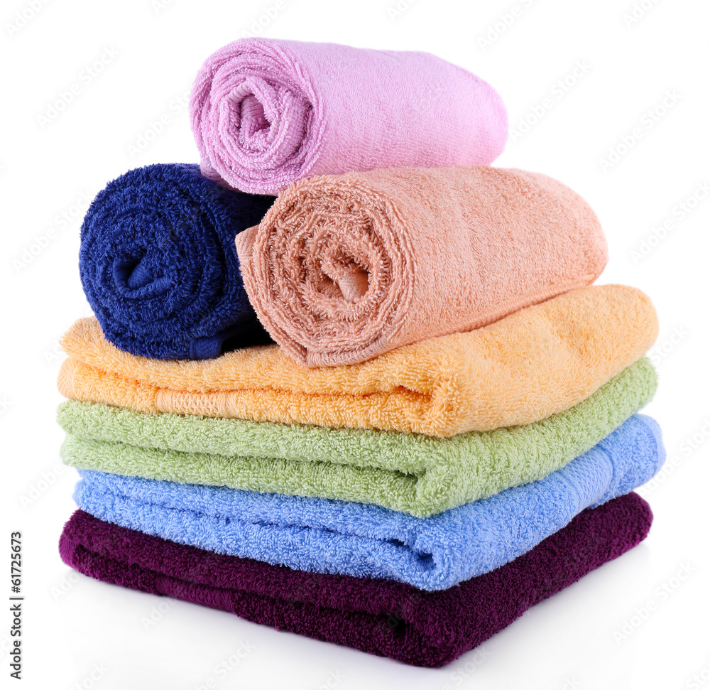 Colorful towels isolated on white Colorful towels isolated on white