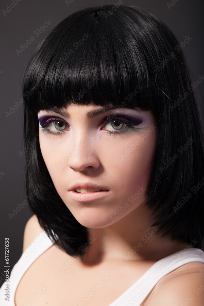 Fototapeta premium Beauty Portrait. Beautiful woman on a black background