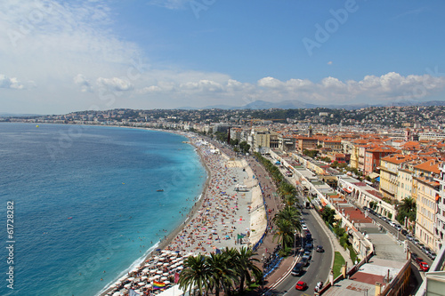 Fototapeta Naklejka Na Ścianę i Meble -  Plage de Nice, promenade des anglais (France, côte d'Azur)