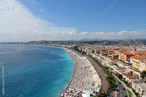 Plage de Nice, promenade des anglais (France, côte d'Azur)