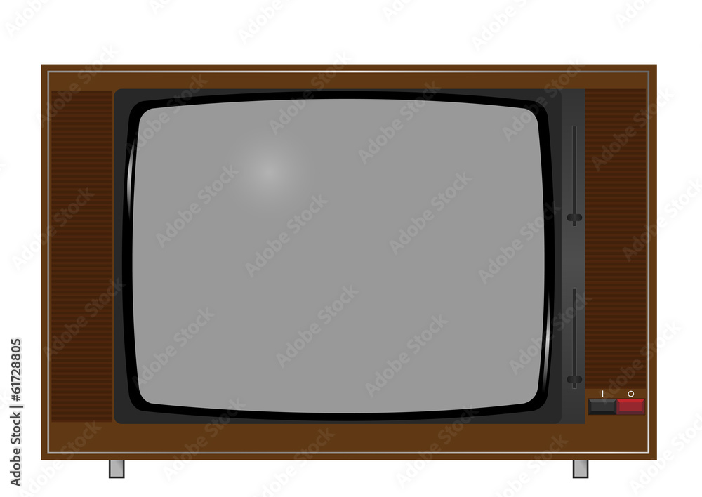 Illustration of old TV on the white background. Vector.