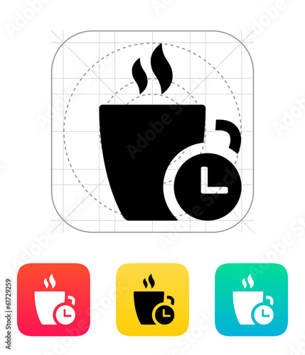 Coffe cup with Time icon.
