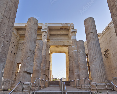 Propylaea, the monumental entrance of acropolis, Athens Greece photo