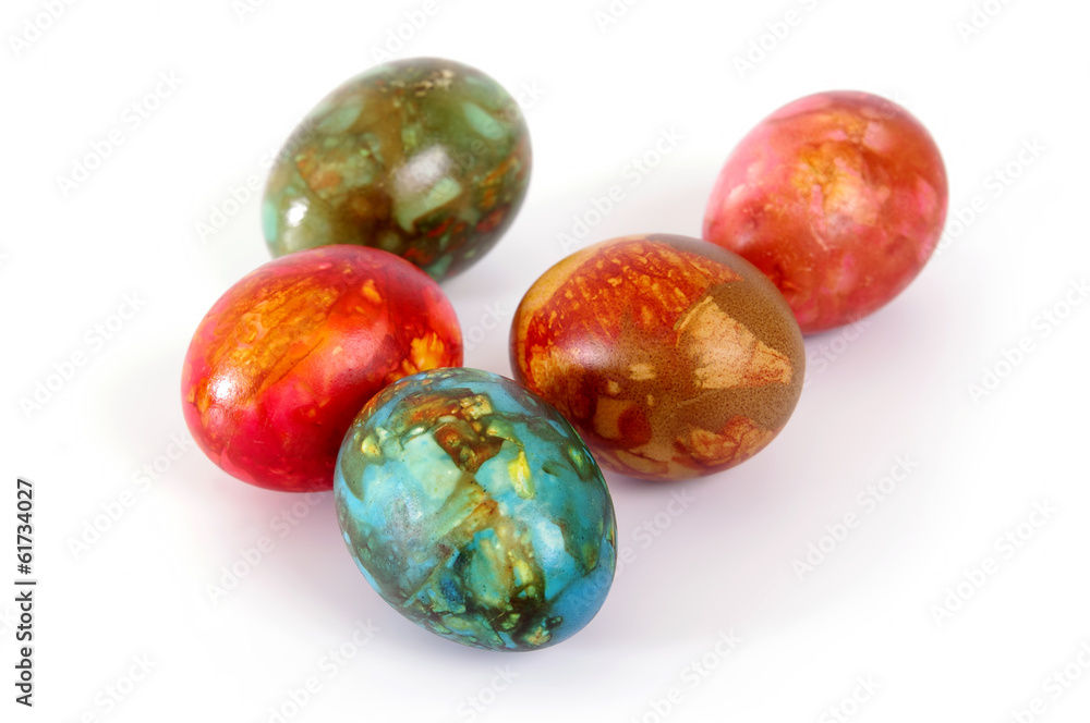 Colorful easter eggs isolated over white background Colorful easter eggs isolated over white background