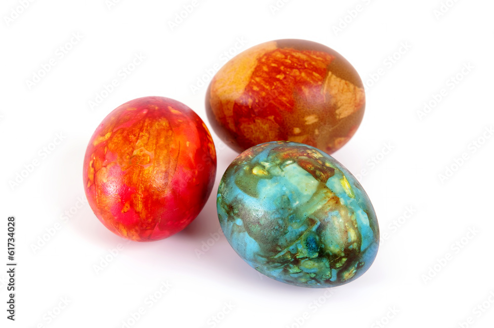 Fototapeta premium Colorful easter eggs isolated over white background