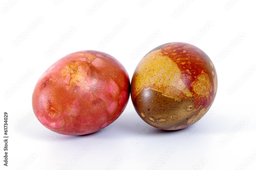 Colorful easter eggs isolated over white background Colorful easter eggs isolated over white background